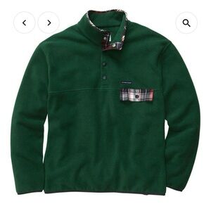 Southern Proper Forest Green Fleece Pullover with Tartan Plaid Detail Unisex
